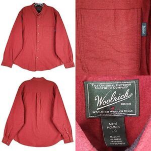 Woolrich Shirt Chamois Mens Size Large L LS Flannel Button Up Vintage Red